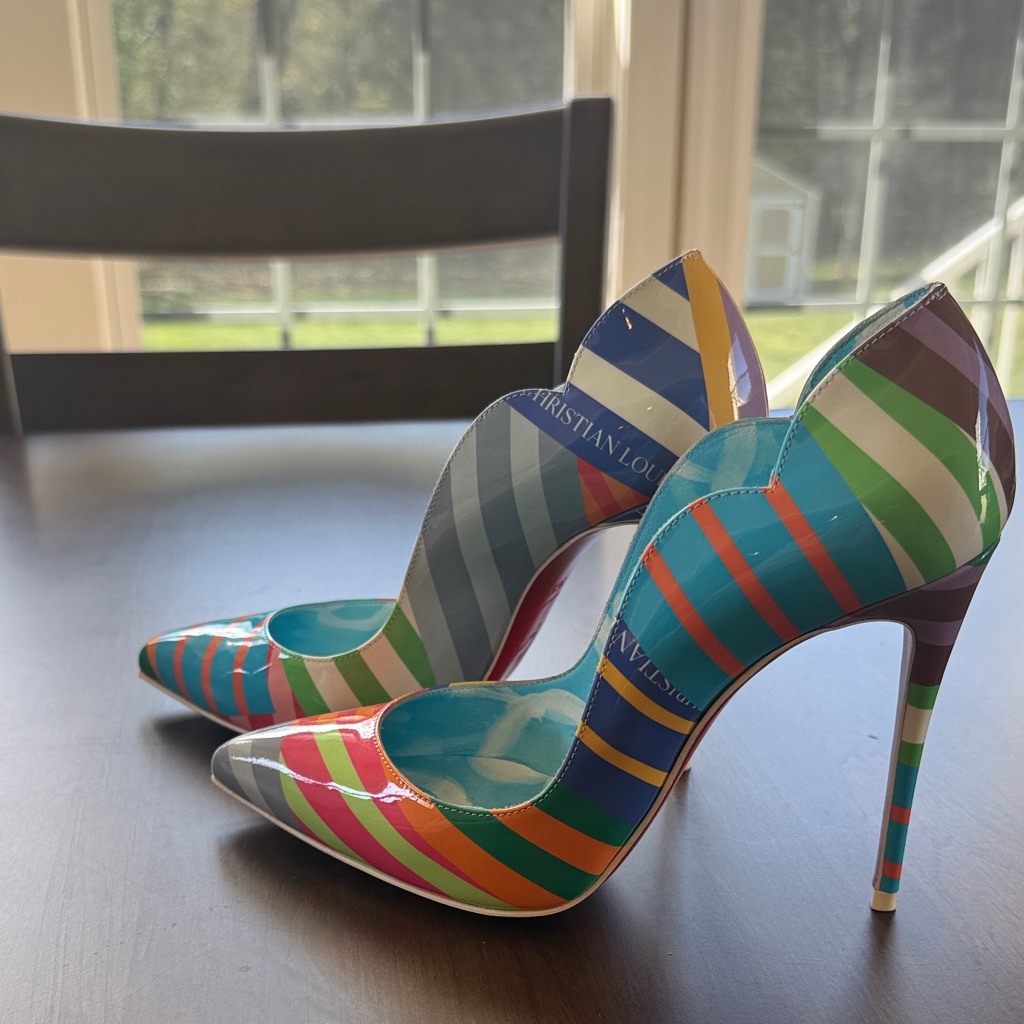 Christian Louboutin Multicolor Striped Heels